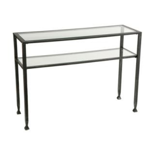 Accent Table: Distressed Metal Sofa Table   Black