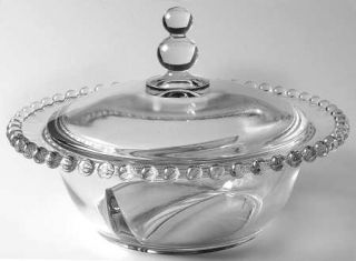 Imperial Glass Ohio Candlewick Clear (Stem #3400) Divided Candy Dish with Lid  
