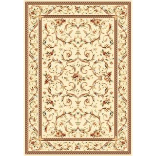Lyndhurst Collection Traditional Ivory/ Ivory Rug (4 X 6)