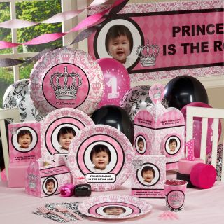 Elegant Princess Damask 1st Birthday Personalized Party Theme