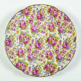House of Claridge Hcg1 Dinner Plate, Fine China Dinnerware   Floral Chintz On Wh