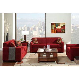 Oster 2 piece Red Sleeper Sofa Upholstered
