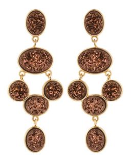 Bronze Druzy Chandelier Earrings