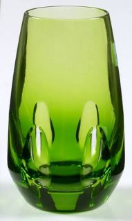 Cristal de Sevres Madame Stanislas Green Highball Glass   Green Cased Thumbprint