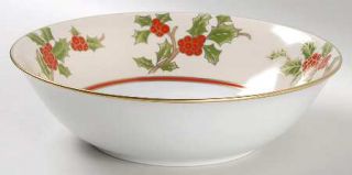 Fitz & Floyd Christmas Holly 9 Round Vegetable Bowl, Fine China Dinnerware   Or