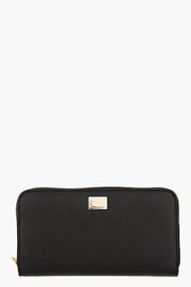 Dolce And Gabbana Black Leather Continental Wallet