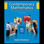 Contemporary Mathematics for Business and Consumers   With CD and Webtutor