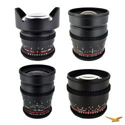 Rokinon Nikon 4 Cine Lens Kit (14mm T3.1, 24mm T1.5, 35mm T1.5, 85 mm T1.5)