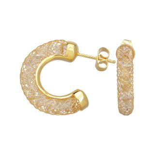 Bridge Jewelry Gold tone Mesh Hoop Earrings