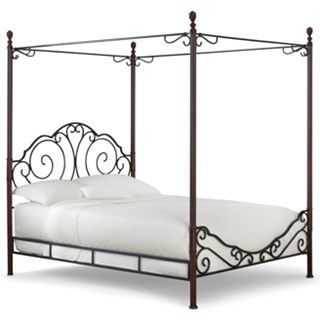 Belvedere Metal Canopy Bed, Cherry