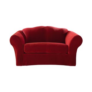 Sure Fit Stretch Piqué 2 pc. Loveseat Slipcover, Red