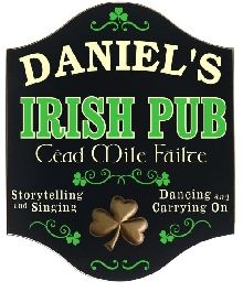 Personalized Irish Pub Sign with Resin Relief