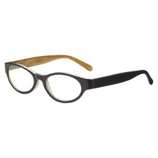 ICU Black Cat Eye with Gold Interior Reading Glasses With Case   +1.75