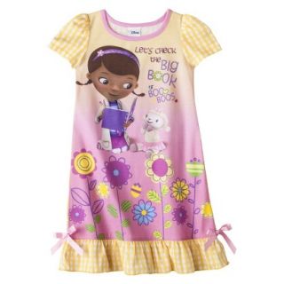 Doc McStuffins Toddler Girls Short Sleeve Nightgown   Yellow 2T