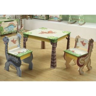 Kids Table and Chair Set: Teamson Kids   Dinosaur Kingdom Table and 2 Chairs Set