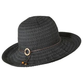 Merona Floppy Hat with Brown Tie   Black