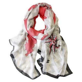 Oversized Chevron Map Scarf   Red