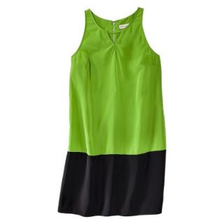 Merona Womens Colorblock Hem Shift Dress   Zuna Green/Black   XXL