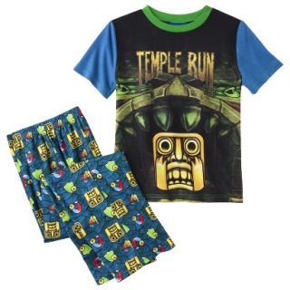 Temple Run Boys 2 Piece Short Sleeve Pajama Set   Blue XS