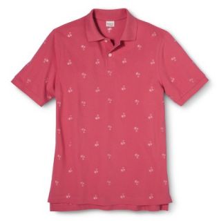 Mens Classic Fit Print Polo Shirt SS Pink M