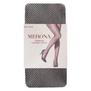Merona Womens Opaque Sheer Tights   Ebony Fishnet M/L