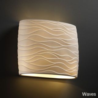 2 light Wide Oval Wall Sconce With Translucent Porcelain
