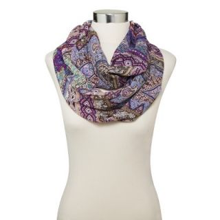 Multi Print Infinity Scarf   Purple