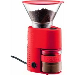 Bodum Bistro Electric Burr Coffee Grinder   Red