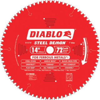 Diablo Steel Demon Ferrous Cutting Saw Blade   14 Inch x 72T, Model D1472F
