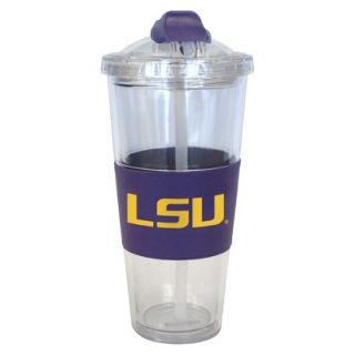 Boelter Brands NCAA 2 Pack LSU Tigers No Spill Double Walled Tumbler with Straw