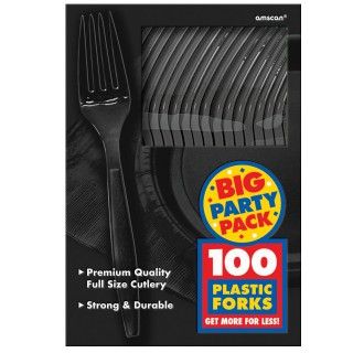 Black Big Party Pack   Forks