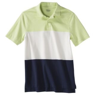 Mens Classic Fit Colorblock Polo Shirt Navy white yellow XL