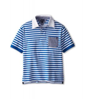 Tommy Hilfiger Kids Oliver S/S Rugby Polo Boys Short Sleeve Pullover (Blue)