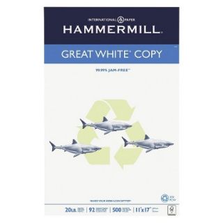 Hammermill Recycled Copy Paper, 92 Brightness, 20lb, 11 x 17   White (500