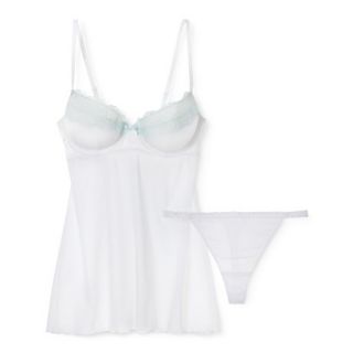 Gilligan & OMalley Womens Bridal Cupped Babydoll Set   White M