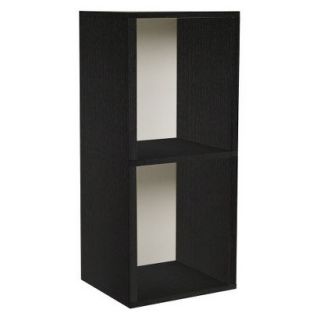 Storage Cabinet: Way Basics Eco Modular 2 Shelf Storage Shelf Black Wood Grain