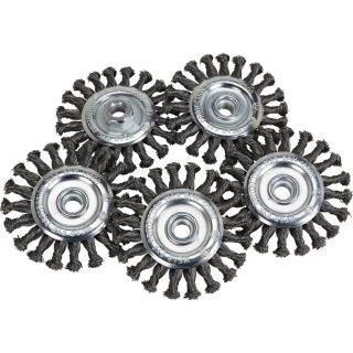 Klutch 4.5 Inch Twisted Knot Wire Wheels   5 Pack