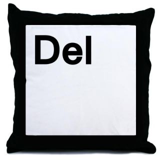 CafePress del (delete) Throw Pillow
