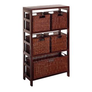 Book case Winsome 5 Piece Wire Baskets with Wide Shelf   Dark Brown (Espresso)