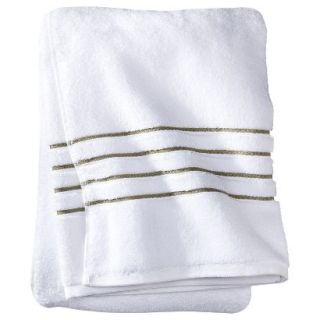 Fieldcrest Luxury Bath Towel   White/Green Stripe