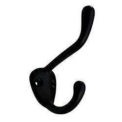 Gliderite Matte Black Double Robe And Coat Hooks (pack Of 10)