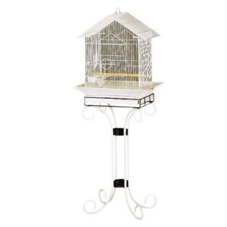 Prevue Pet Products House Style Cockatiel Floor Cage   Black & White
