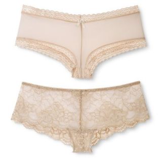 Gilligan & OMalley Womens 2 Pack Lace Tanga   Mochaccino M