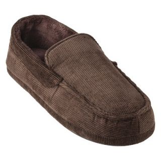 Totes Elements Mens Corduroy Moccasin Slippers   Brown M