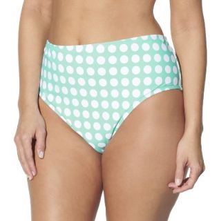 Womens Plus Size Bikini Swim Bottom   Mint Green/White 22W