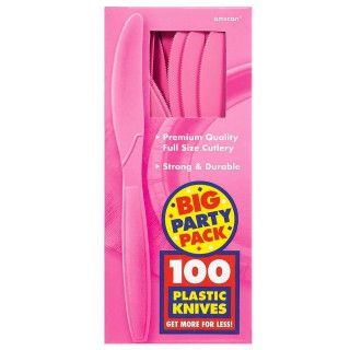 Bright Pink Big Party Pack Knives