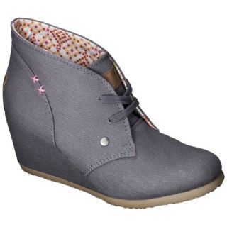 Womens Mad Love Lenora Ankle Wedge Booties   Grey 8