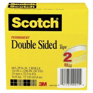 Scotch 3/4 x 1296, 3 Core, Double Sided Tape   2 Per Pack