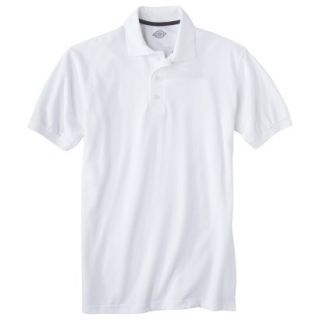 Dickies Young Mens School Uniform Short Sleeve Pique Polo   White M