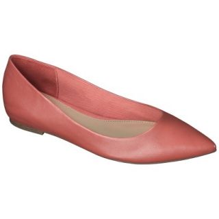 Womens Merona Avalyn Genuine Leather Pointed Toe Flats   Coral 5.5